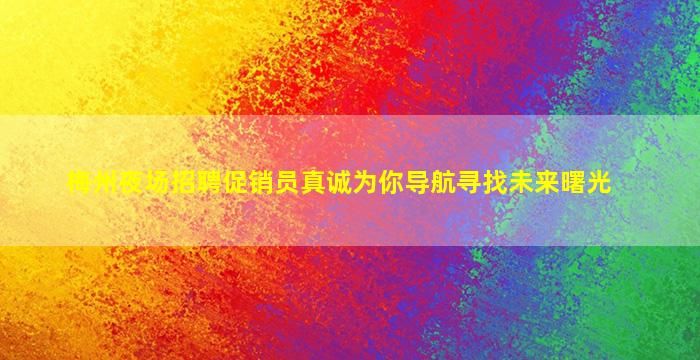 梅州夜场招聘促销员真诚为你导航寻找未来曙光